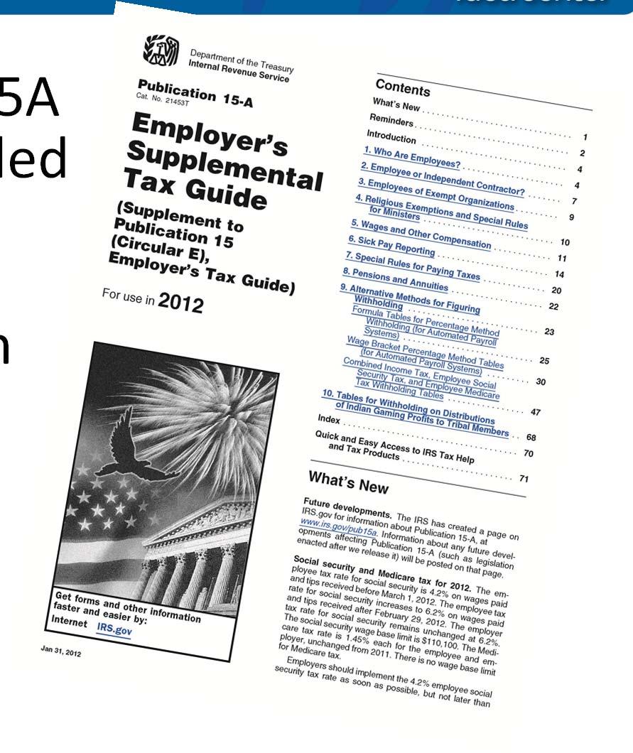 IRS Guidelines The IRS updates Publication 15A each year with a section entitled Who Are Employees?