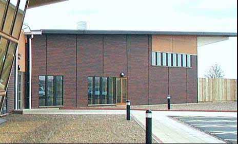 The Princess Royal Sports Arena, Boston, Lincs Built: Spring 2004 Raw material: Thermo-D Pine Product:20 x 117 UTK planed profile Fixings: Stainless steel nails Fixing method: Nails applied by air
