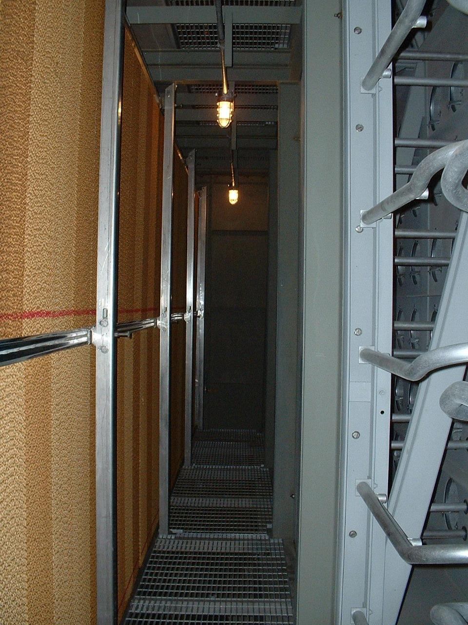 Figure 3 shows an internal view of the lowest of the three EC media banks illustrated in Figure 2. Each bank of media measures 44 ft wide by 12 ft tall.