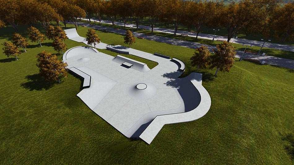 Abbreviated specification of concrete option 1) Skatepark elements.