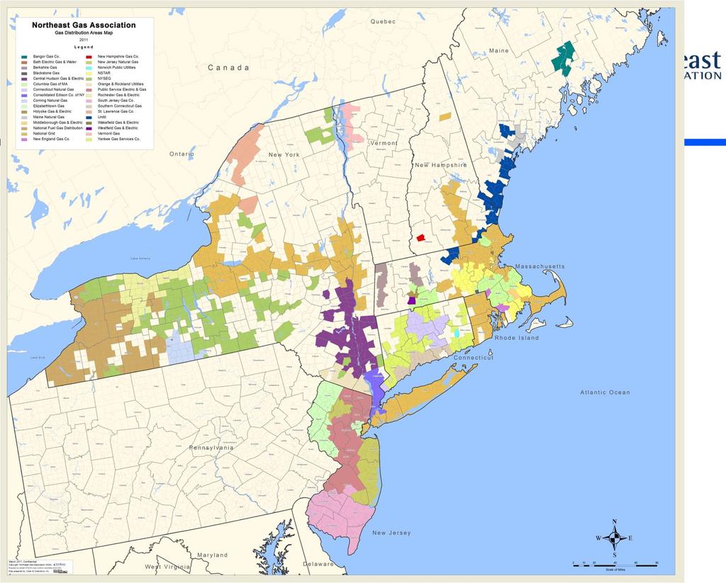 Gas Utility Service Areas Copyright: Northeast Gas