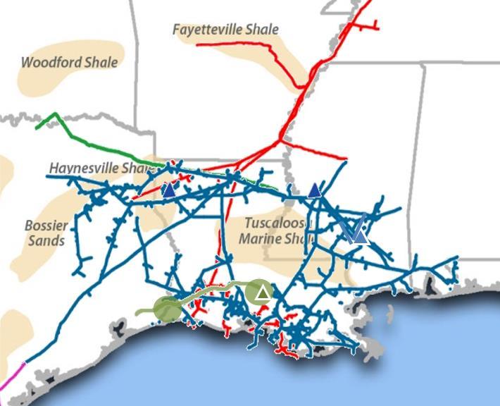 Boardwalk's Role in Serving Florida: Now & Future Key Receipt/Delivery Points Gulf South and Gulf Crossing Deliveries to SE/FL 3,5, Receipt Points Delivery Points 3,, Bennington Transco (T85)