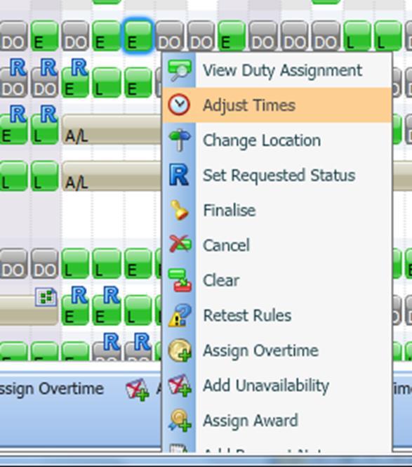 Adjust Shift Times Modifying Shift Times 1.
