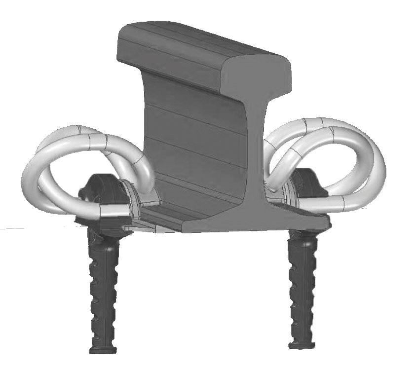 disconnection by itself) improved quality of SB8-type rail clip, favorable stress distribution in the arms of the rail clip WIW-type electro-insulating hold-down part of WIWtype reduces