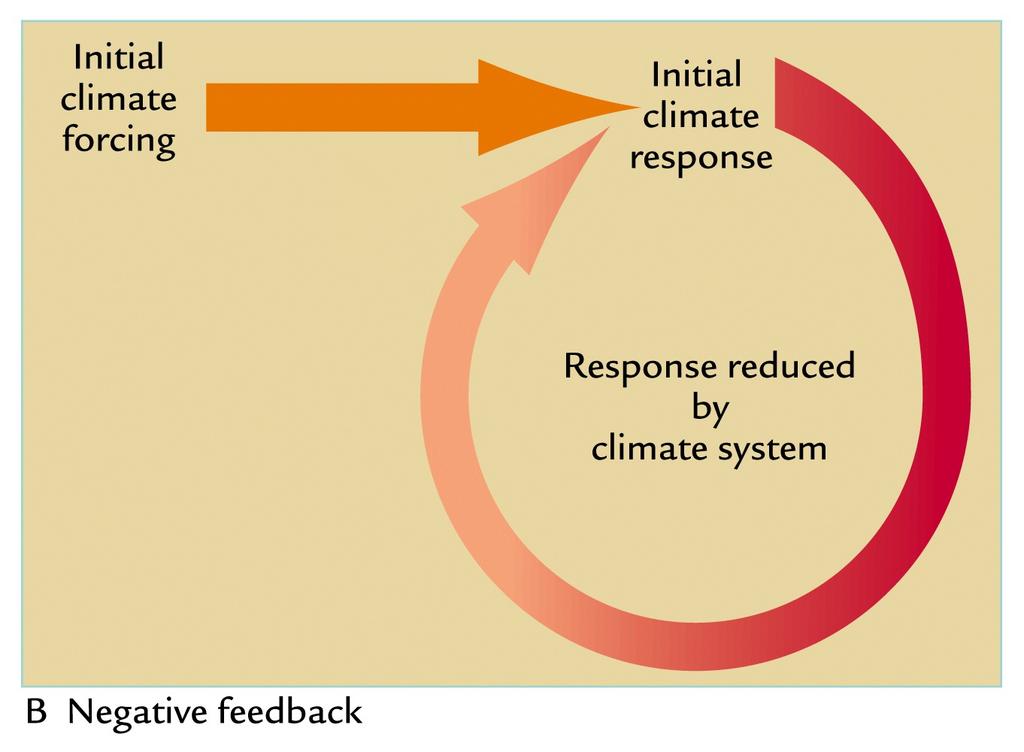 Feedbacks in the Climate System Interactions can produce negative feedback Negative feedbacks