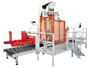 Both versions are equipped with a motor-driven roller which conveys empty pallets from the magazine to the filling area.
