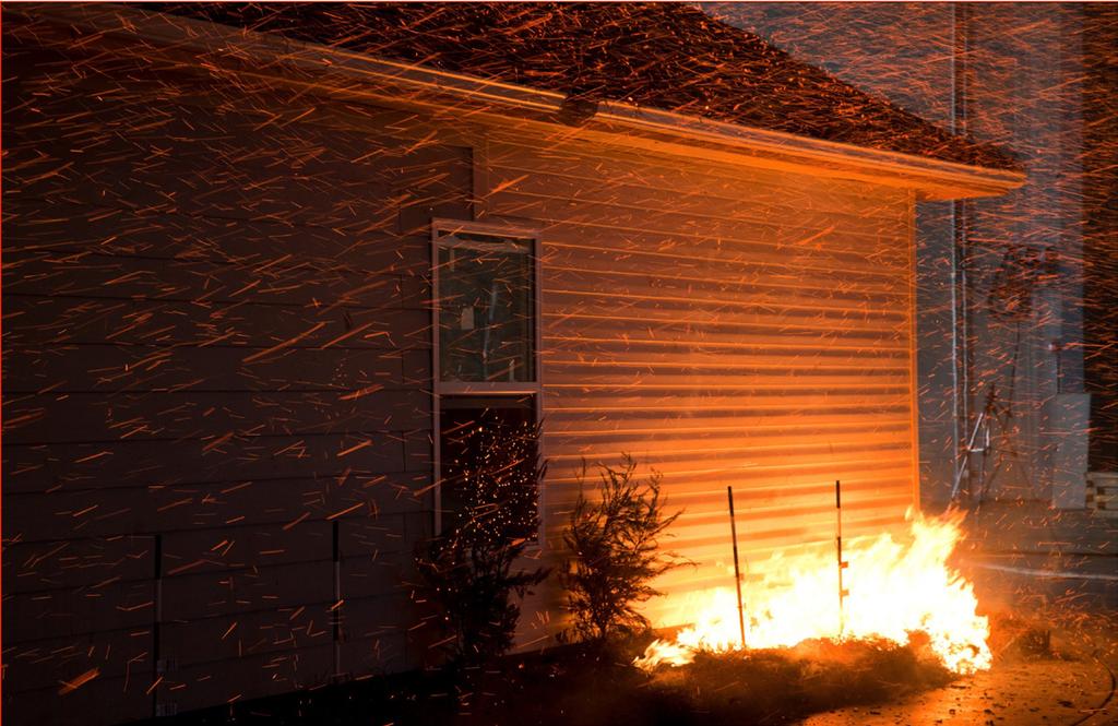 Once ignited, flames from burning siding can encroach on windows and eaves potentially endangering the entire house.