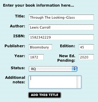 Adding a Book You have the option to