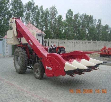 auger. Harvester are very expensive and meant for large scale commercial operation. Secondly, harvesters can not pick green corn for the table market.