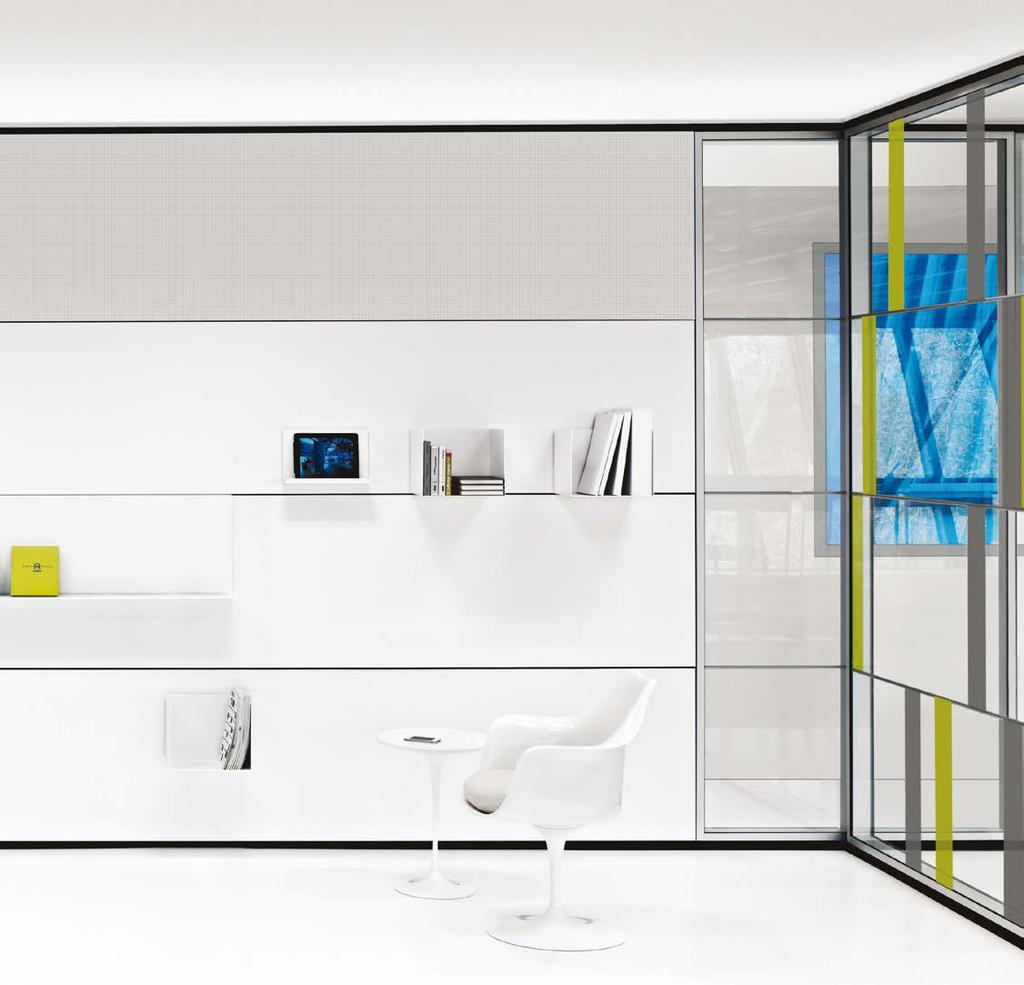 Contemporary design, highly functional, minimalist Metropolines 2: a new multiple, functional and pragmatic partition system allows the designer to meet