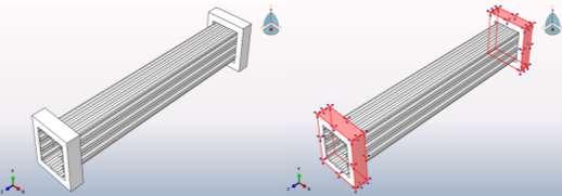 The blocked steel frame considered to has fixed supports at its outer surfaces, as shown in Figure (9).