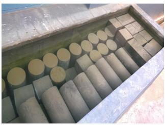 Cube specimens 100mm size and 100 200mm cylindrical specimens are tested for compressive strength in the respect to the age of curing in a standard manner as per as per IS: 516 1959.