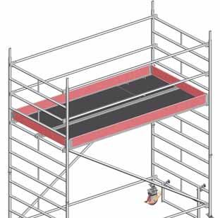 If an intermediate platform is also to be used as a working platform, attach toe boards here