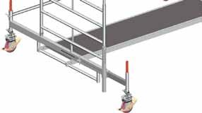 Adjustment of the mobile beam Assembly directly on castors with access ledger 1 4 K M The adjustable mobile beam 5 permits operation in the centre position and at the wall without dismantling