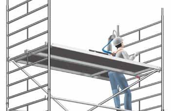 Suspend the snap hook during ascent at least 1.0 m above the standing area of the still unsecured level. The platform height must be at least 5.75 m.
