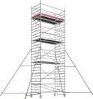 height [m] 8.5 9.5 10.5 11.5 12.5 13.5 Scaffolding height 1 [m] 7.7 (7.45) 8.7 (8.45) 9.7 (9.45) 10.7 (10.45) 11.7 (11.45) 12.7 (12.45) Platform height [m] 6.5 7.5 8.5 9.5 10.5 11.5 Weight [kg] (without ballast) 419.
