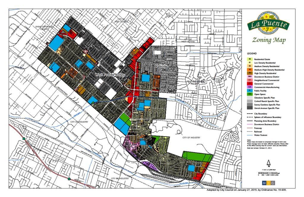 Zoning Map of Commercial Manufacturing