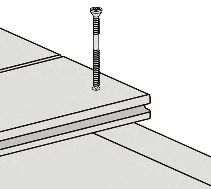 90 degree angle 38.1 mm (1.5 inches) Composite Board Joist Sister Joist DIAGRAM 1 DIAGRAM 2 DIAGRAM 3 Fasteners Continued Always use screws designated for use with composite decking material.