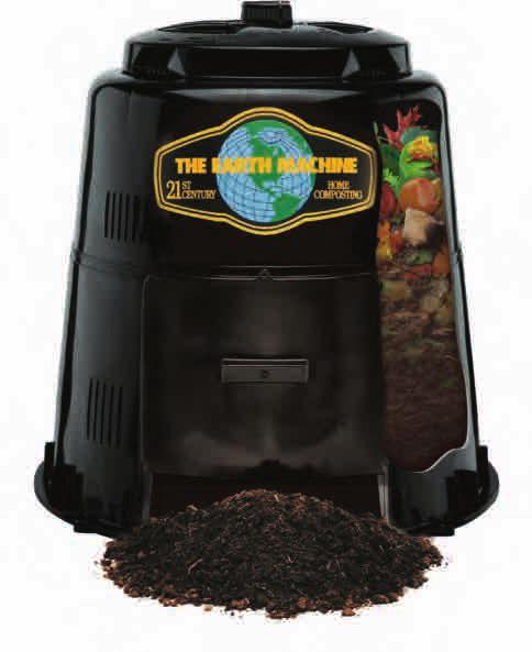 ENVIRONMENTAL PRODUCTS Organic Waste Glass, Plastic, Paper and Metal Separation Rain Collection As part of the ORBIS environtmental products, the Earth Machine is a durable backyard compost bin