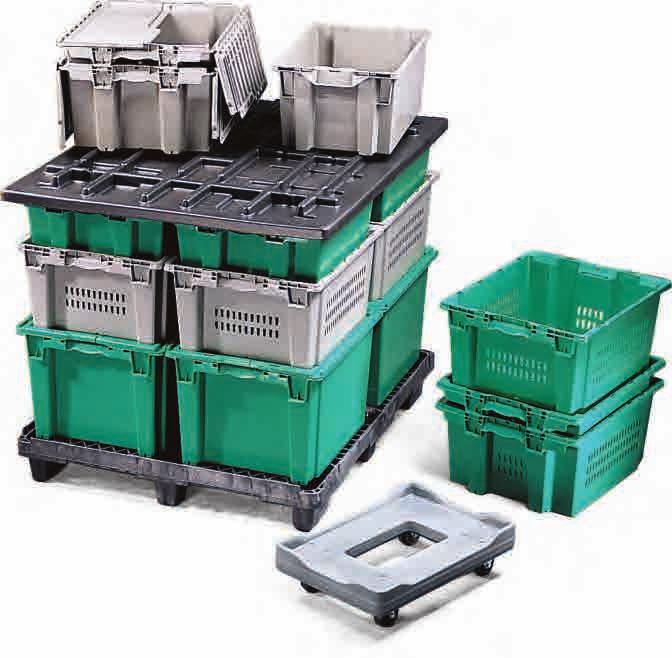 4048 STACK-N-NEST CONTAINER SYSTEM Industrial Components Produce Consumer Packaged Goods Metal Parts Bakery Items Snack Goods Meat/Poultry The 4048 Stack-N-Nest System is an integrated system of 18o