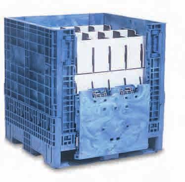 Custom protective dunnage is available for all ORBIS BulkPak containers. (See pp. 61-64.) Positive stacking of one container on another to reduce floorspace. Need additional part protection?