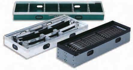 Die-cut plastic corrugated pigeon hole dunnage can be inserted into side-loading Maximus Containers for