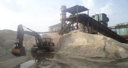 SMS slag is being dumped in slag yard and after cooling the slag is