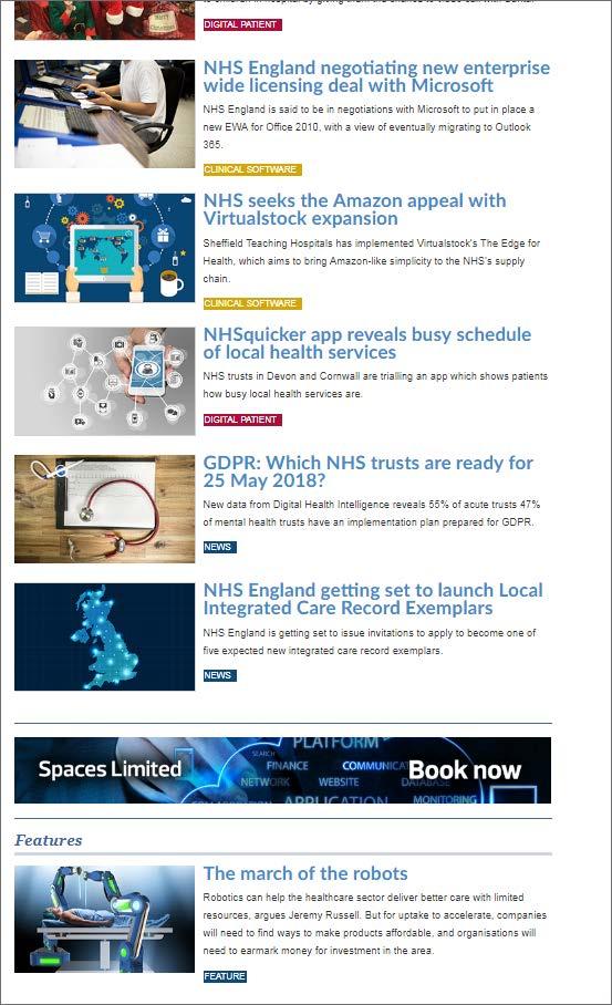 Newsletter Advertising Digital Health s weekly News and Digest newsletters are sent to our 24,000 strong database of Health IT