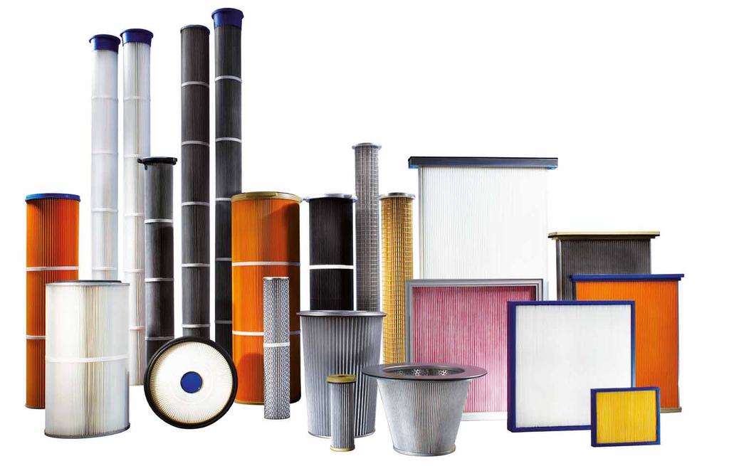 The widest Range of pleated Filter Elements for Dust Filtration on the Market worldwide Standard Filter Cartridges Optimum function even under extreme conditions The range of products of R + B Filter