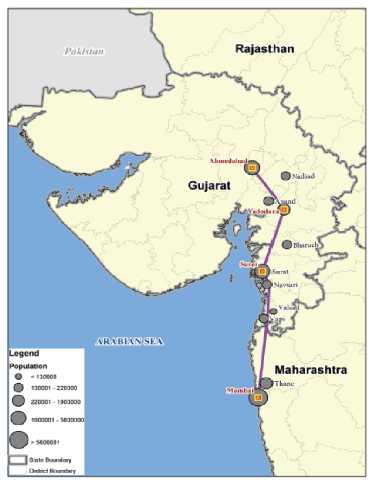 Ahmedabad Mumbai HSR Corridor HSR between Ahmedabad and Mumbai Will connect large and intermediate cities Reduce travel time