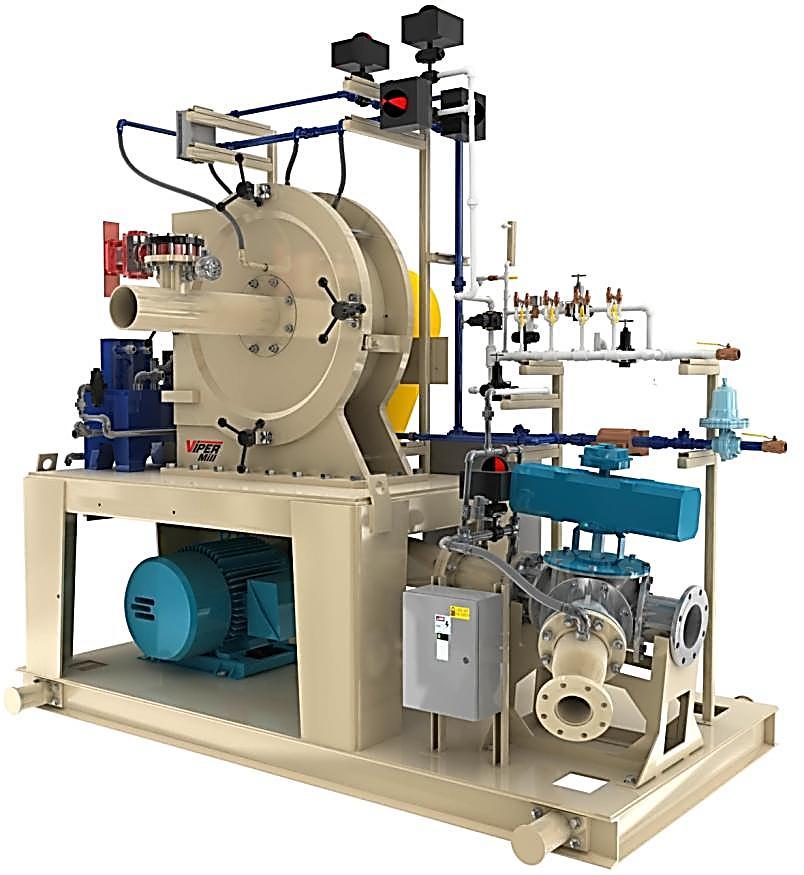 Milling Technology VIPER Mill Skid Layout Sorbent Inlet Bearing Oil Lubrication System Breather Tee Support Base