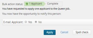 STEP 3: Complete mandatory fields in pop up page: Job Title/Number- job specified for applicant to apply to.