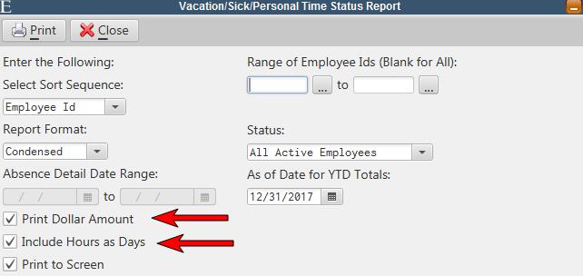 Vacation/Sick Status Report Enhancements Vacation/Sick Status Report Enhancements This report now