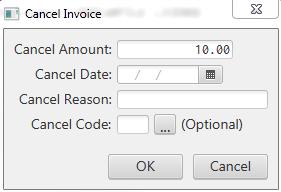 Users will now select the Cancel button on Invoice Line Item Maintenance. A cancel invoice dialog will appear.