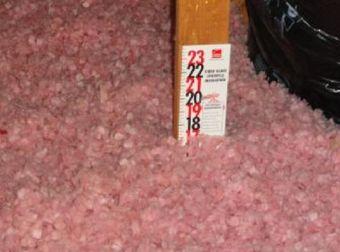 Insulation level in the attic was typical for homes this