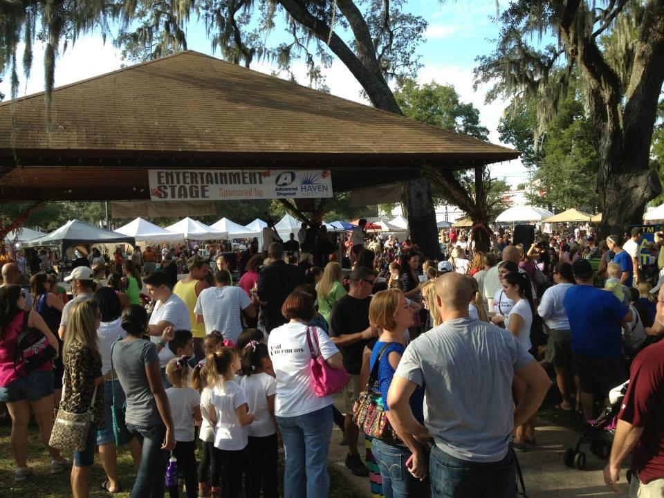 Town Hall Park is host to the festival and located on the busy corner of US 17 and Kingsley AVE barely two miles