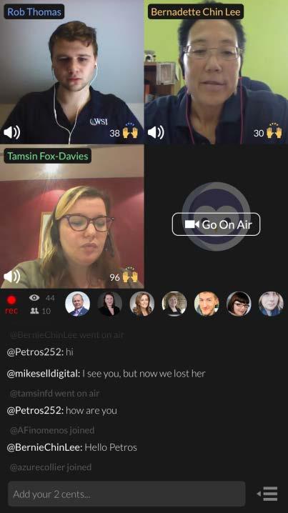 of live broadcast Blab Up to 4 people can broadcast Can schedule broadcasts Promote