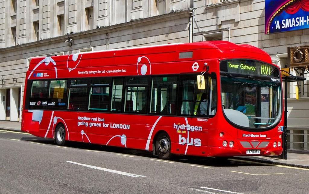 London, England Transport for London Transport for London (via their contractor Tower Transit) has been running zero emission hydrogen fuel cell buses on route RV1 between Covent Garden and