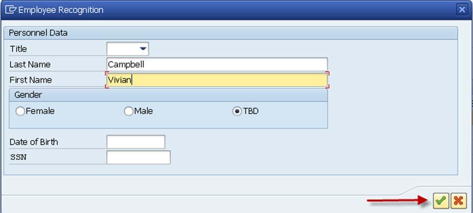 Click on the new employee button Create Actions (0000) Click on the