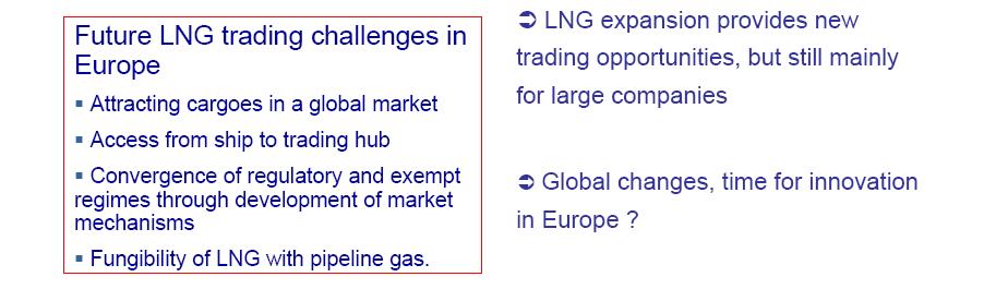 INFLUENCES ON LNG IN EUROPE EU political, regulatory and