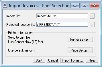 to import File to send rejections to