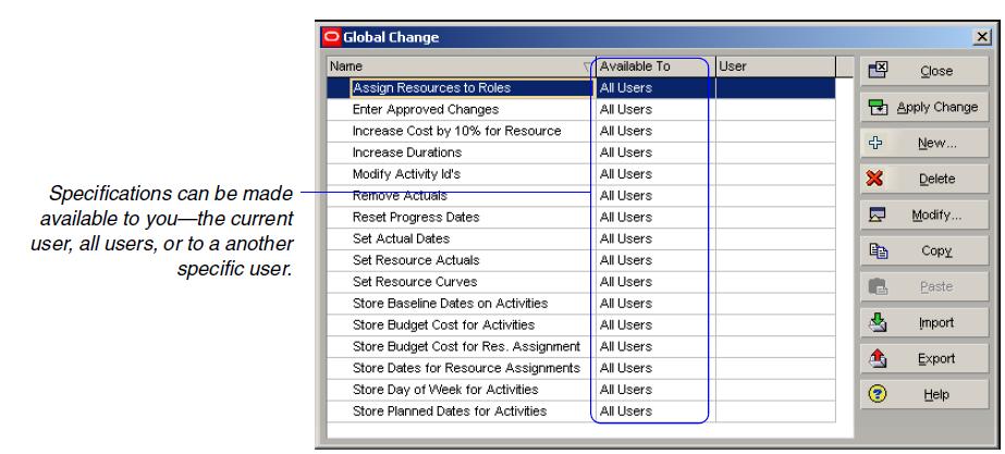 Tips and Tricks Using Global Change Global Change is a powerful P3 feature that allows you to change data for many activities in a single operation.