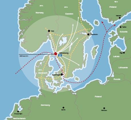 Excellent location Short approach 3 capitals within 6 hours 70% of Swedish industry within 500 km Rail shuttles to