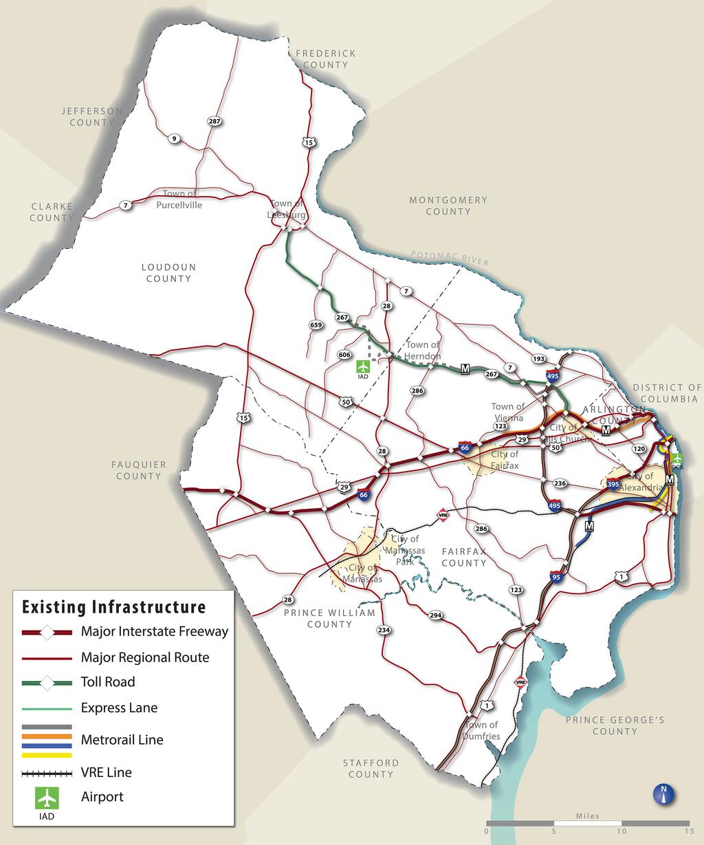 CHAPTER 2: THE REGIONAL TRANSPORTATION NETWORK TransAction Draft Technical Report Northern Virginia is located in one of the largest metropolitan areas in the country and has a complex and expansive