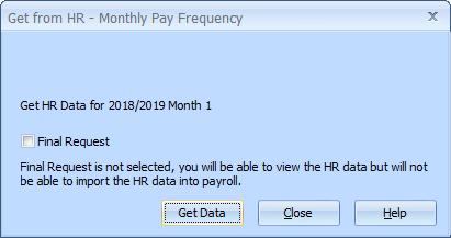 Using HR Integration in Payroll Get From HR Once you have performed the initial Send to HR, the payroll software will be able to retrieve and import data from the HR system.