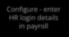 If you have an existing company in payroll but you are new to HR Create company in HR Configure - enter HR login details in payroll Send to HR If you have a company in payroll but have just purchased