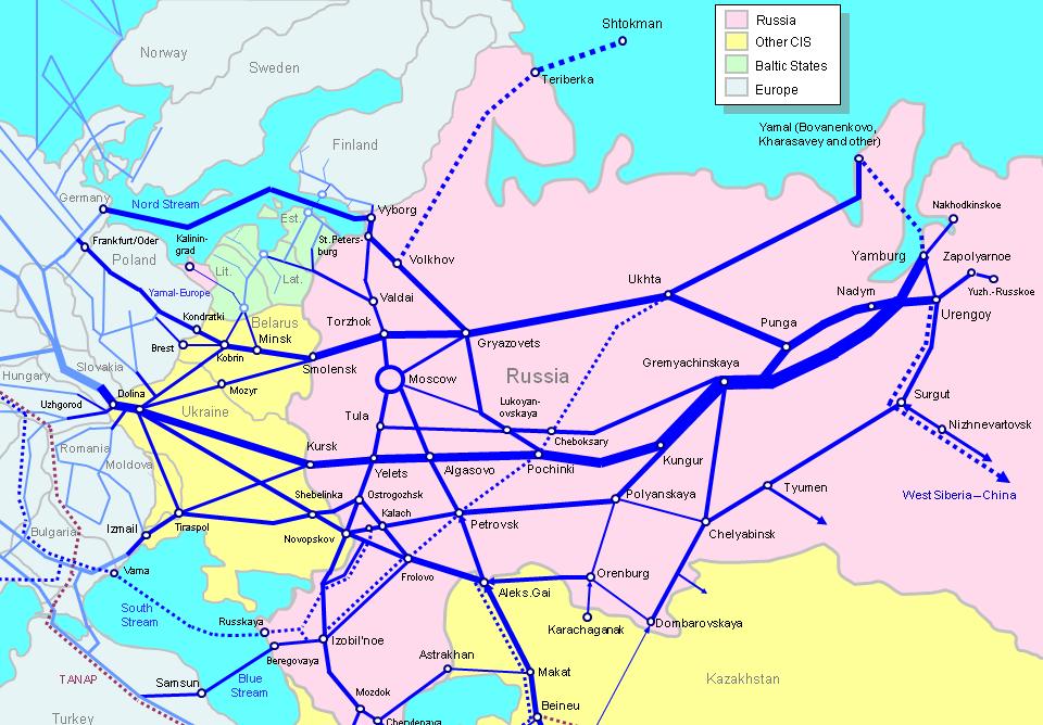 Russian pipelines to Europe 4