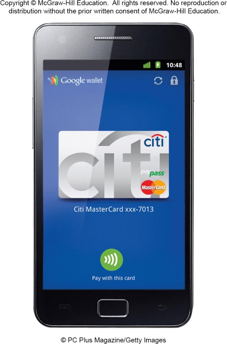 1-40 Mobile Payment Systems Google Wallet is a mobile payments system Allows users to store their credit card or debit card information When checking out at