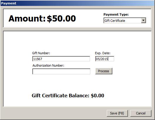2. Enter amount for the card with a negative sign, e.g. -50. 3. In the Gift Card Number field, swipe the gift card. 4. From the Transaction toolbar, click [Save].