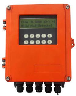 Transit time ultrasonic flow meter send and receive ultrasonic waves between